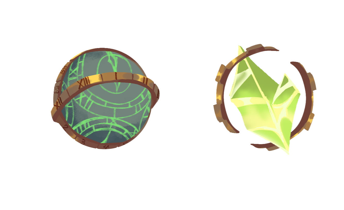 Designed and Illustrated Time Stone prop for Game Jam project